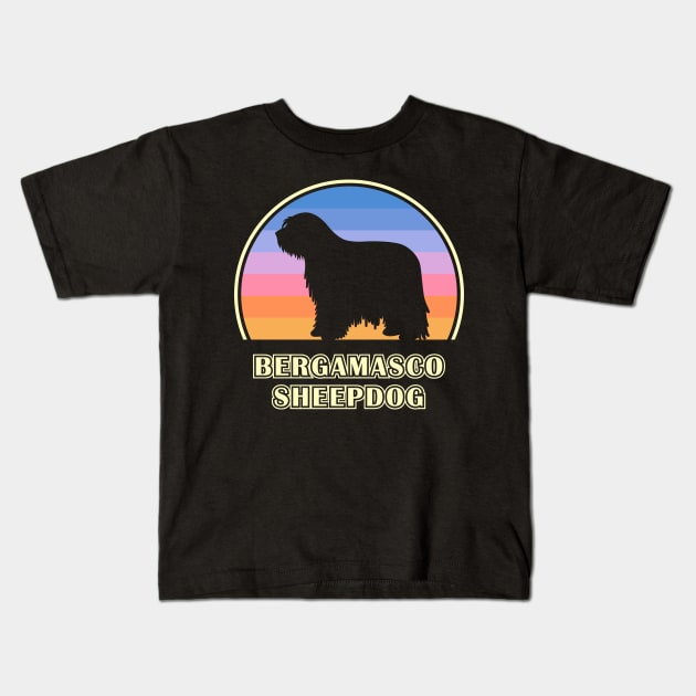 Bergamasco Sheepdog Vintage Sunset Dog Kids T-Shirt by millersye